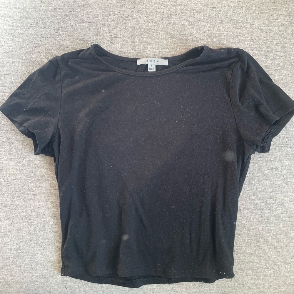 Simple black crop top